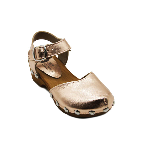 LMDI Rose Gold Clog Sandals